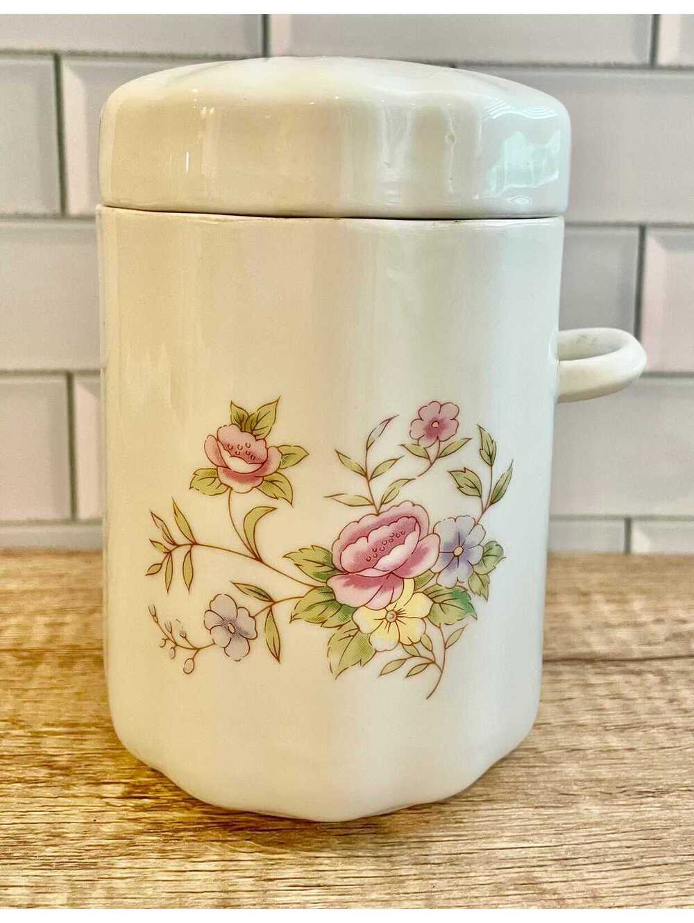 Vtg. FTDA 1988 Canister Coffee Tea Sugar Jar Container Ceramic